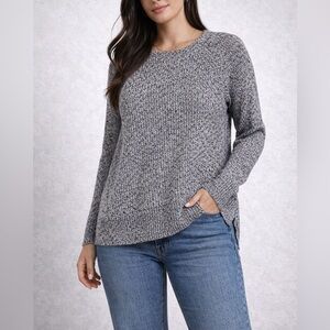LOFT Gray Marled Knit Sweater Long Sleeve Medium GUC